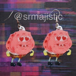 Spongebob Full of Love Character Handmade Earrings!