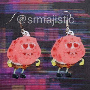 Spongebob Full of Love Character Handmade Earrings!