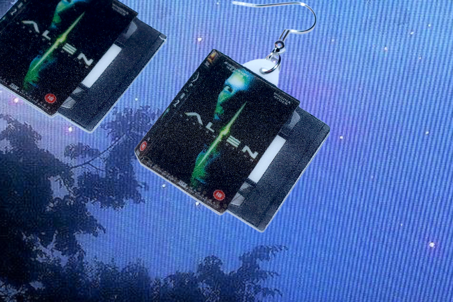 (READY TO SHIP) Alien Resurrection (1997) VHS 2D detailed Handmade Earrings!