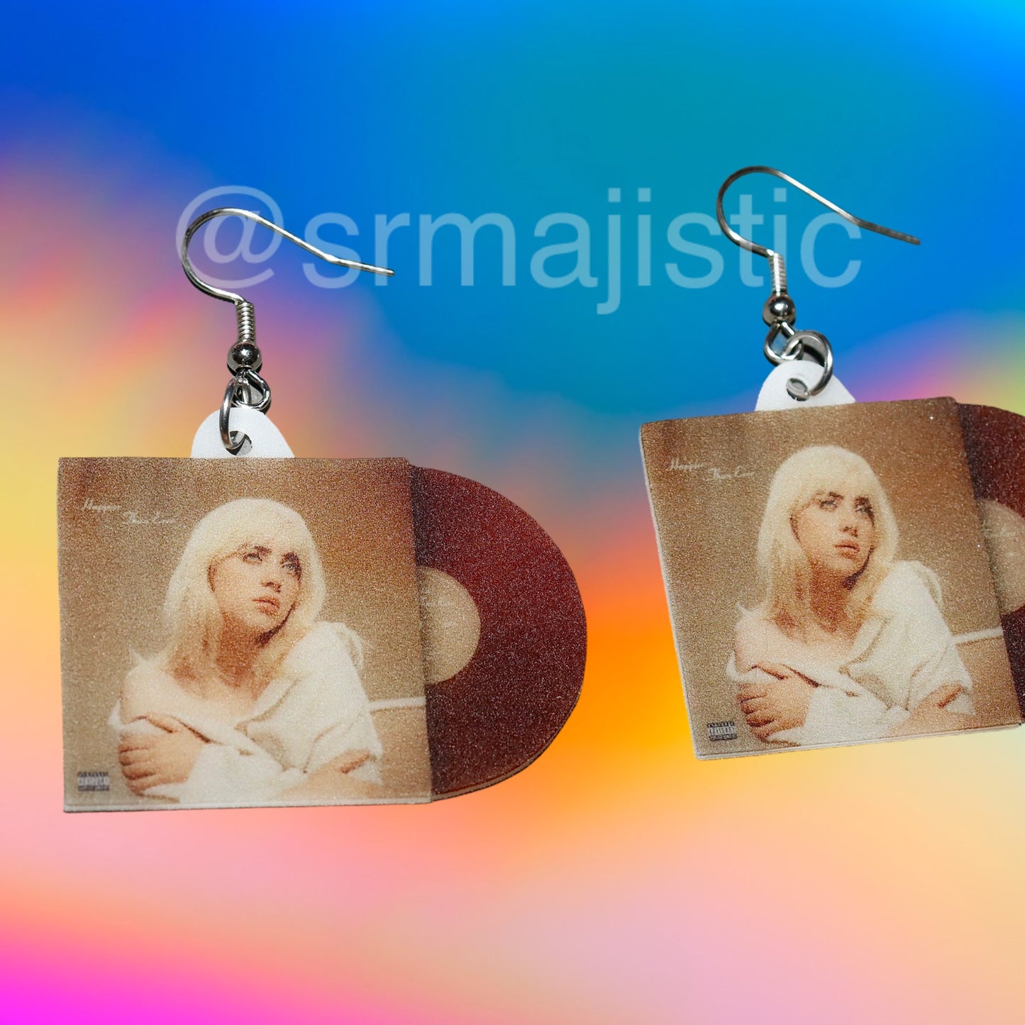 Billie Eilish Happier Than Ever Vinyl Album Handmade Earrings!