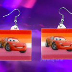 Lesbian Flag Lightning McQueen Cute Character Handmade Earrings!