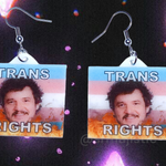 Pedro Pascal Trans Rights Flame Pride Flag Handmade Earrings!