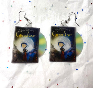 Coraline (2009) DVD 2D detailed Handmade Earrings!