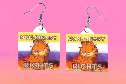 Garfield Collection of Flaming Pride Flags Handmade Earrings!