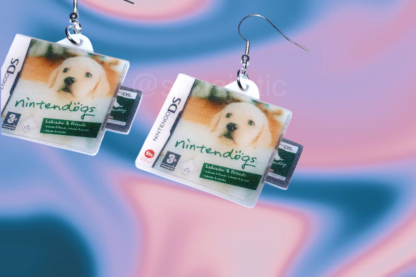 (READY TO SHIP) Nintendogs Nintendo DS Game 2D detailed Handmade Earrings!
