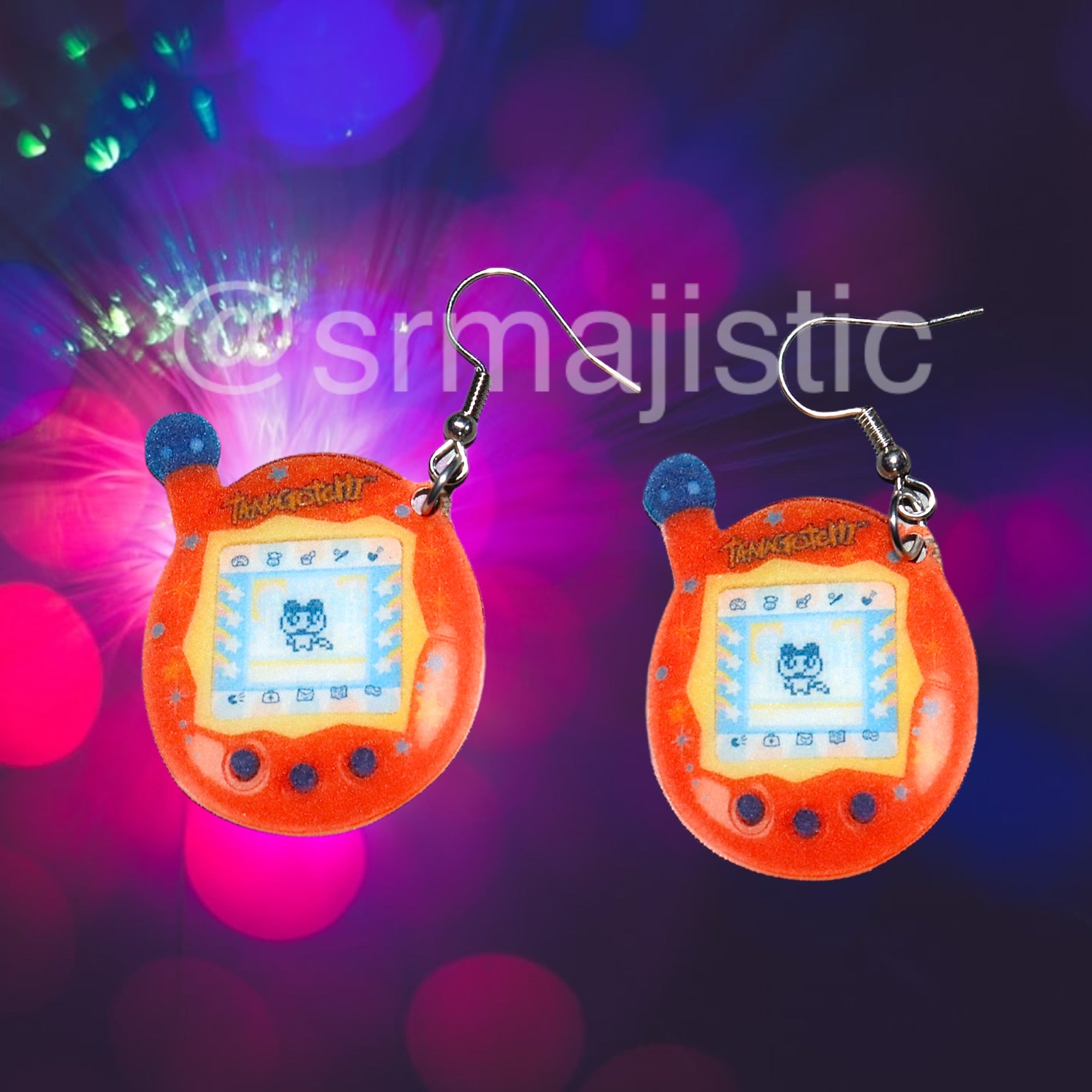 Nostalgic Tamagotchi Retro 2000’s 2D Toy Handmade Earrings!