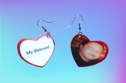 My Beloved Character Locket Hearts 2D detailed Handmade Earrings!