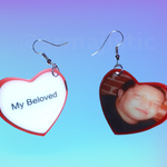My Beloved Character Locket Hearts 2D detailed Handmade Earrings!