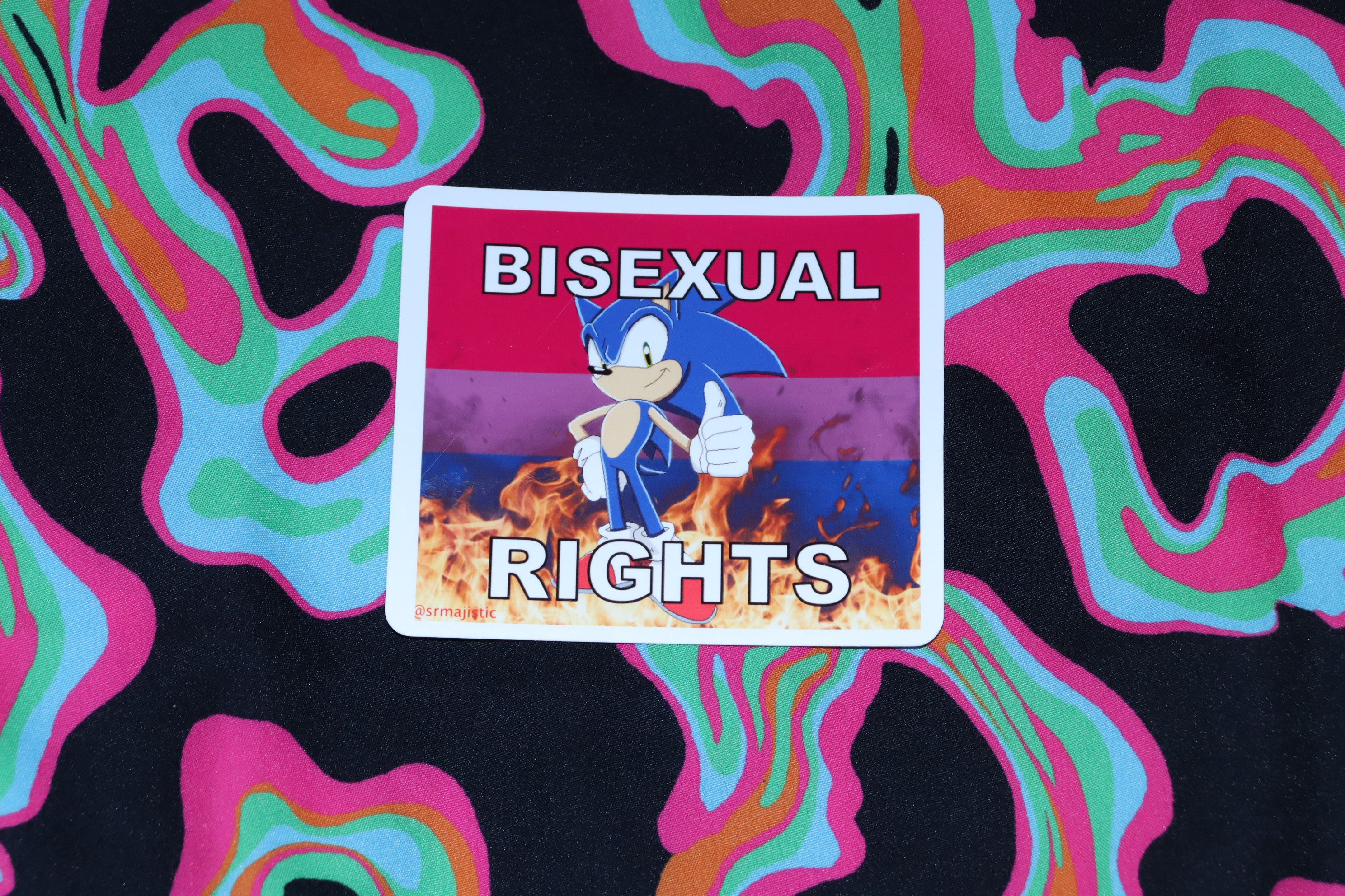 Flaming Bisexual Flag Character Stickers