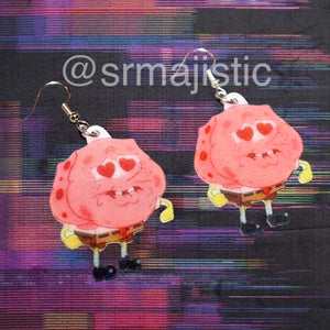 Spongebob Full of Love Character Handmade Earrings!