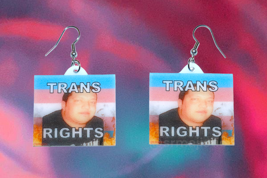 Sal Vulcano Trans Flame Pride Flag Handmade Earrings!