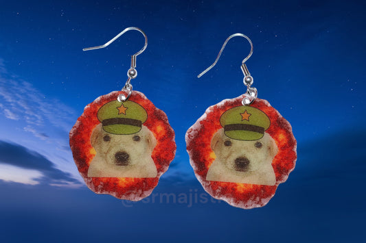 War Hero Jotchua with Explosion Funny Handmade Earrings!