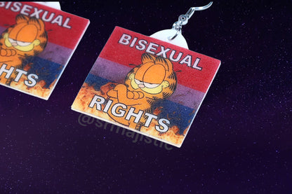 Garfield Collection of Flaming Pride Flags Handmade Earrings!