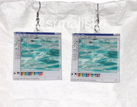 Microsoft Paint Aesthetic Vapor Wave Cute Handmade Earrings!