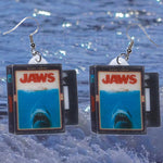 Jaws (1975) Movie VHS Tape 2D detailed Handmade Earrings!