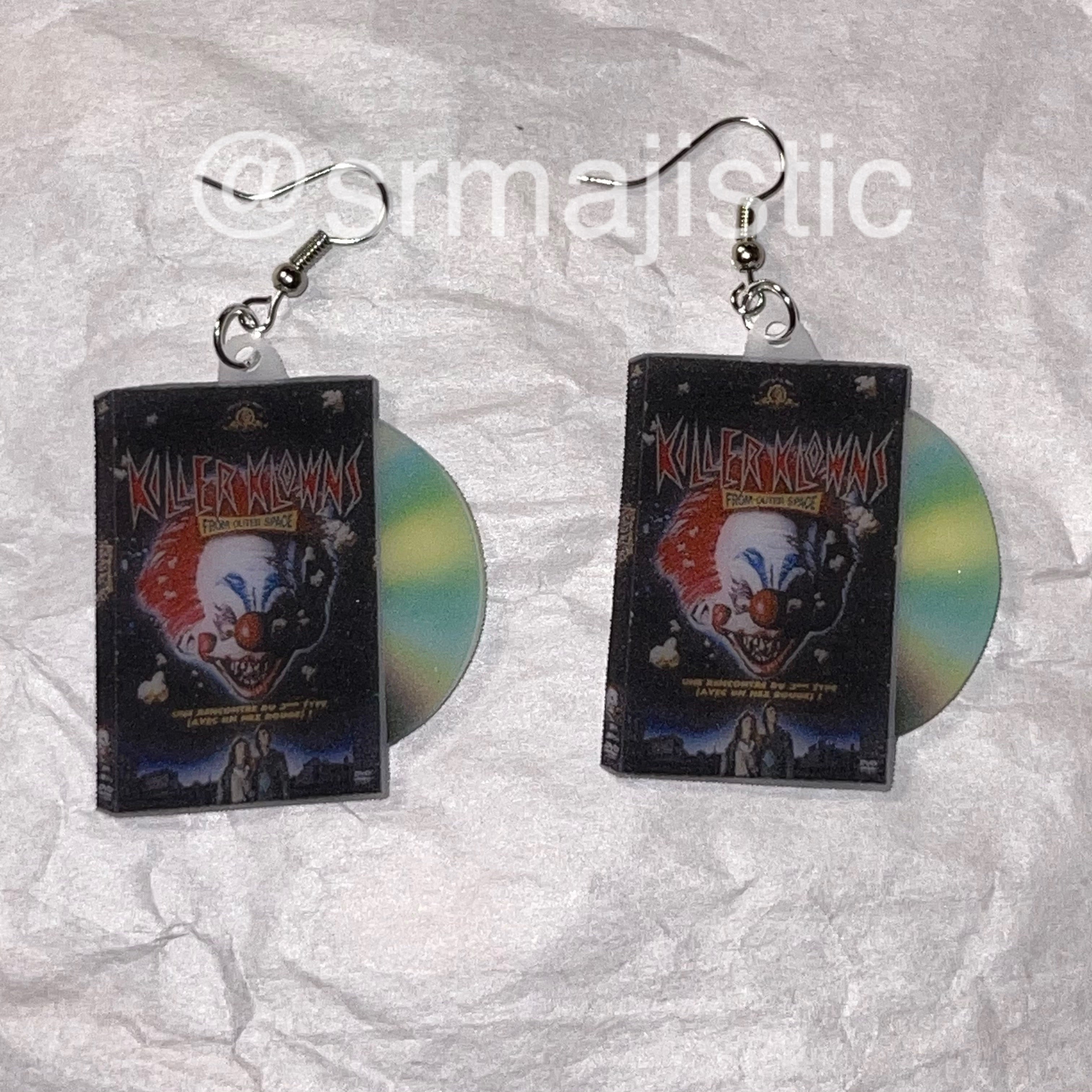 Killer Clowns from Outer Space (1988) DVD 2D detailed Handmade Earrings!