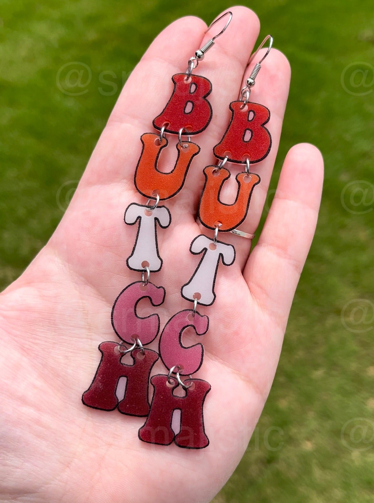 Pride Pronouns and Terms 2D Dangle Handmade Earrings!
