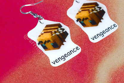 Minecraft Bee Vengeance Meme Handmade Earrings!