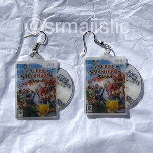 Super Smash Bros Brawl Wii Game 2D detailed Handmade Earrings!