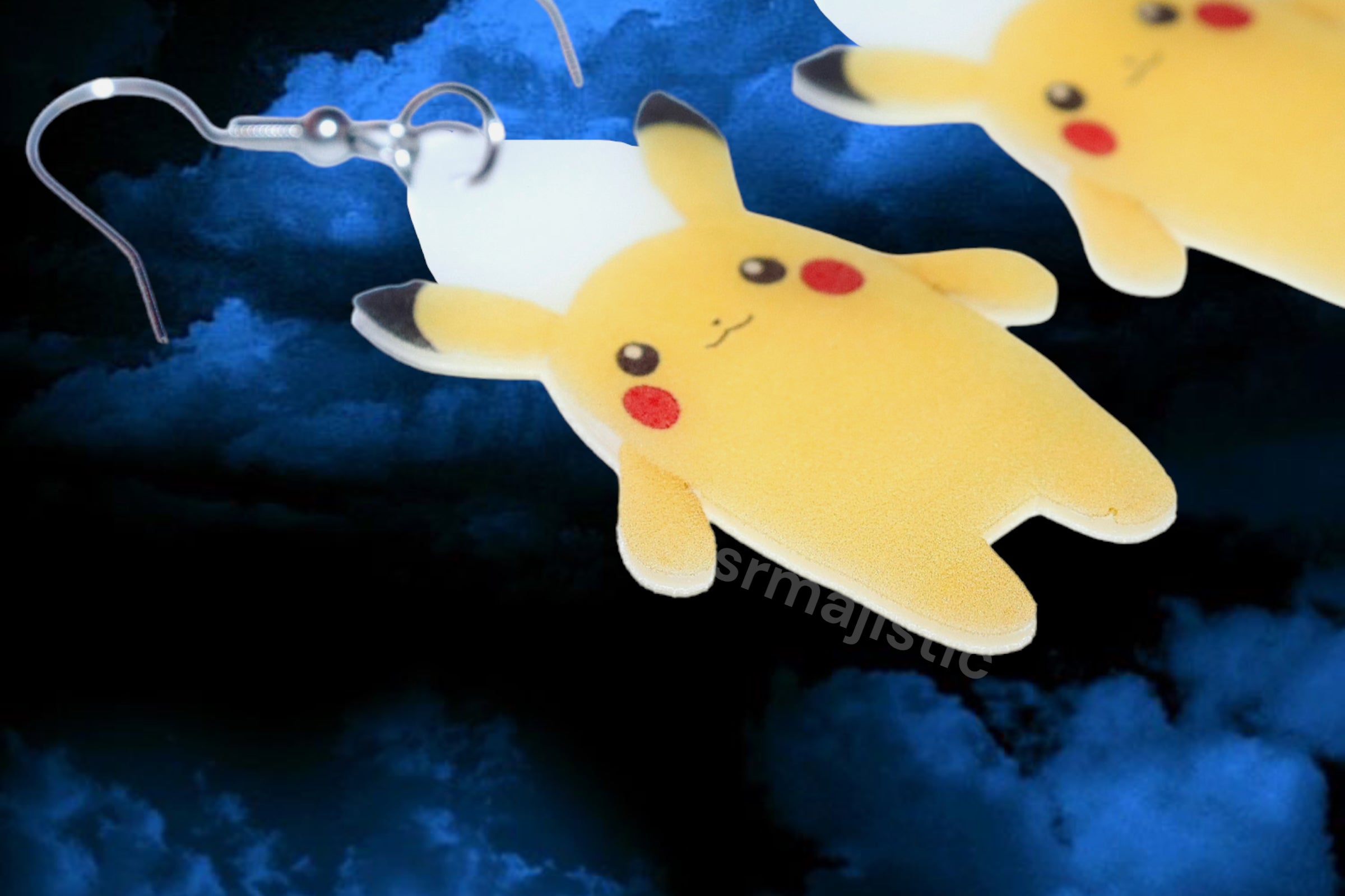 Long Pikachu Cursed Funny Pokémon Character Handmade Earrings!