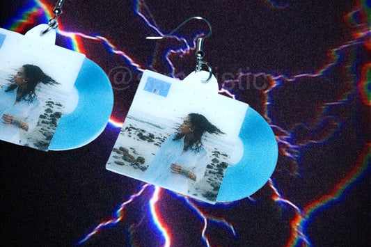 Kehlani Blue Water Road Vinyl Handmade Earrings!