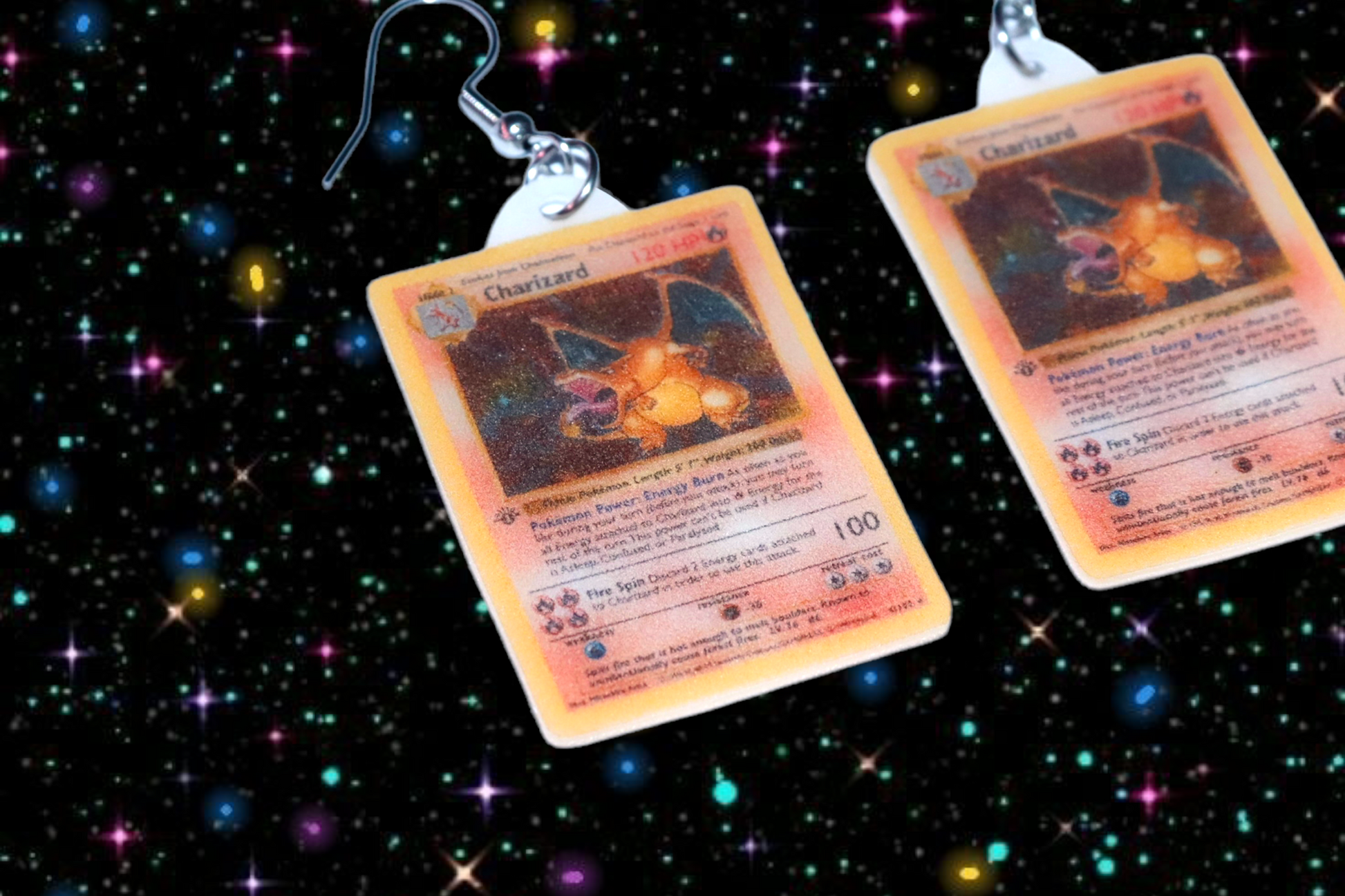 pokemon card earrings Pokémon Cards Detailed Handmade Earrings! – Sam Makes Things