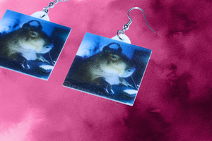 Cool Capybara Playing Video Games Handmade Earrings!