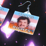 Pedro Pascal Trans Rights Flame Pride Flag Handmade Earrings!