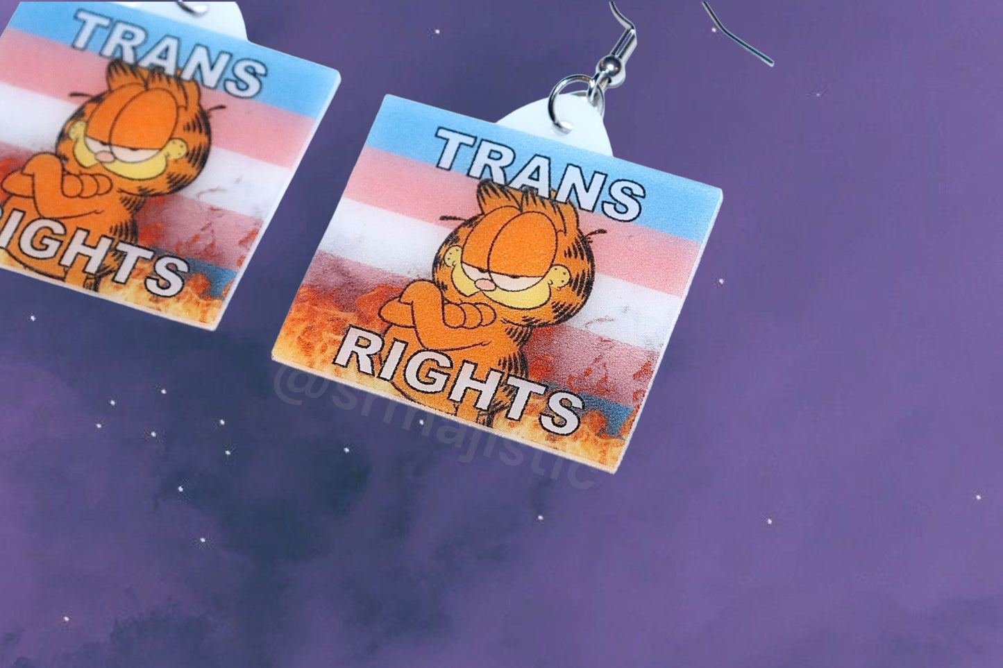 Garfield Collection of Flaming Pride Flags Handmade Earrings!