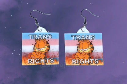 Garfield Collection of Flaming Pride Flags Handmade Earrings!