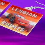 Lightning McQueen Lesbian Flame Pride Flag Handmade Earrings!