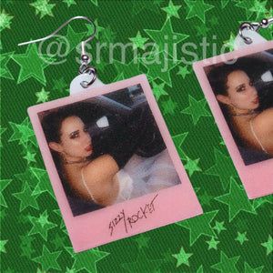 Sizzy Rocket Signed Polaroid Handmade Earrings!