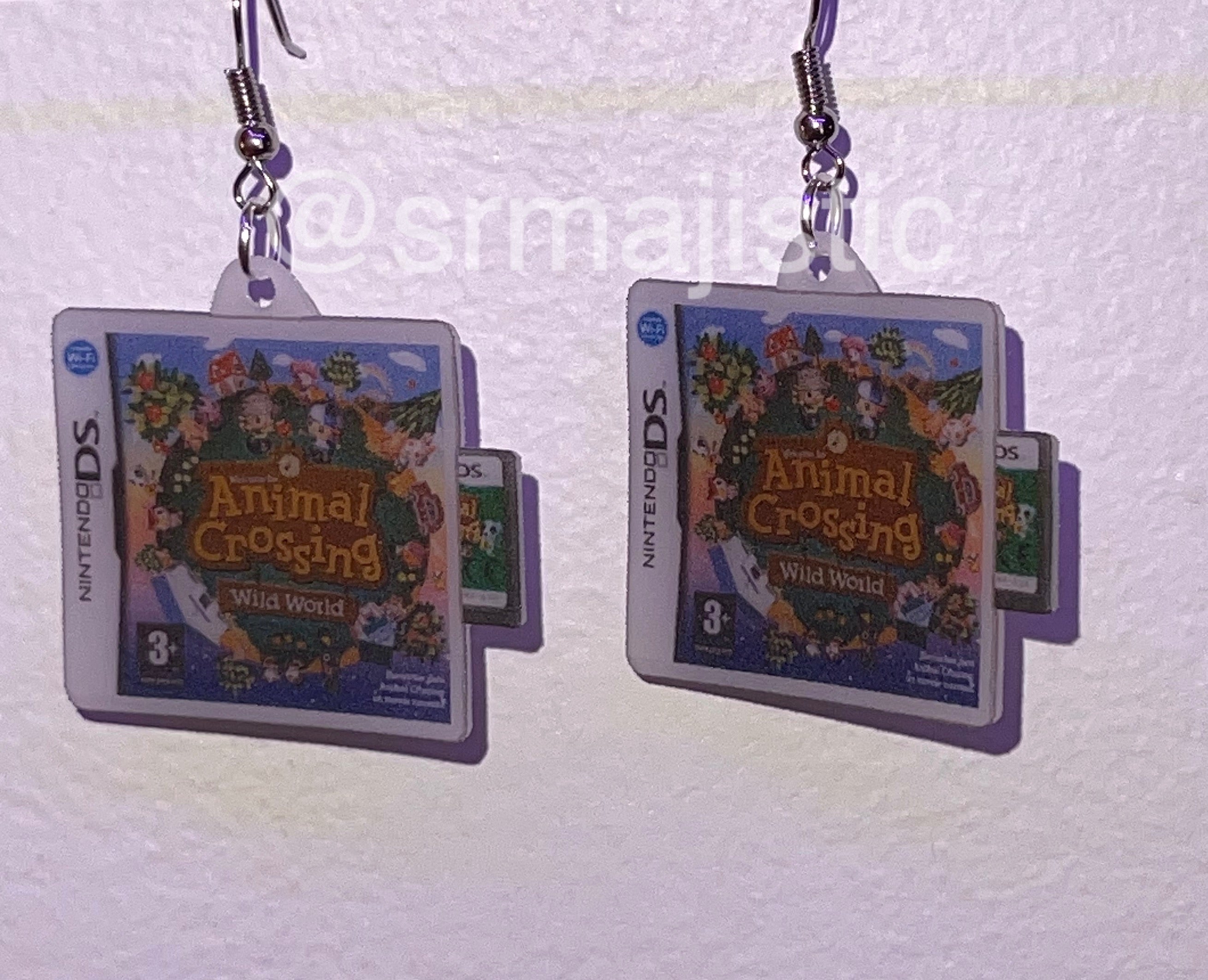 Animal Crossing Wild World Nintendo DS Game 2D detailed Handmade Earrings!