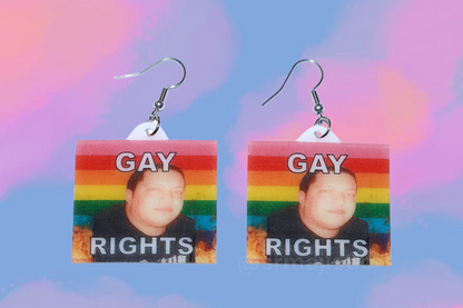 Sal Vulcano Gay Flame Pride Flag Handmade Earrings!