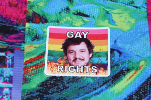 Pedro Pascal Flaming Pride Flag Character Stickers