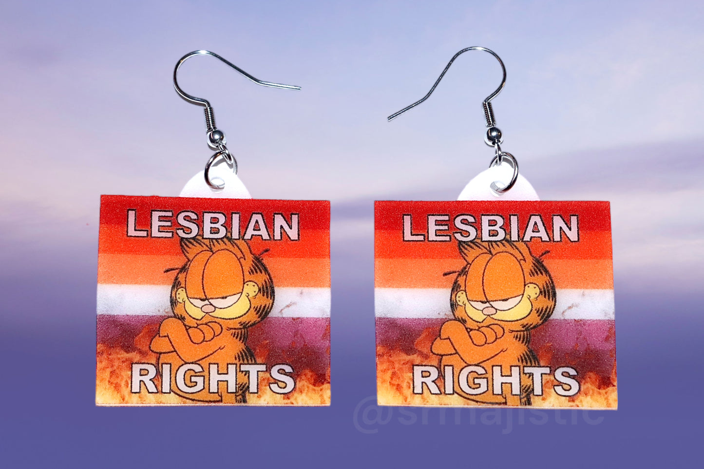 Garfield Collection of Flaming Pride Flags Handmade Earrings!