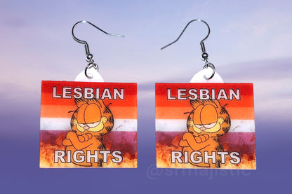 Garfield Collection of Flaming Pride Flags Handmade Earrings!