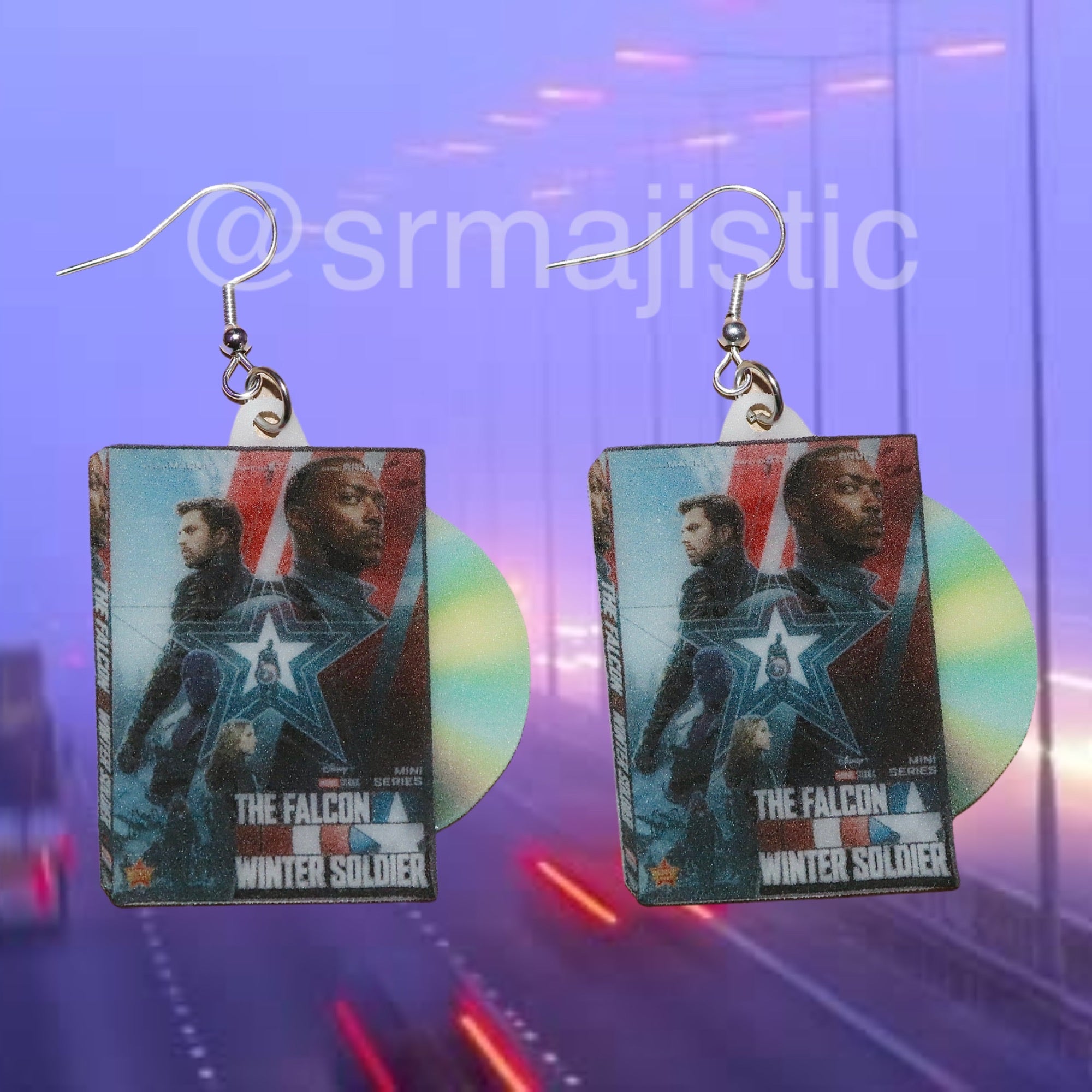 Falcon and the Winter Soldier (2021) DVD 2D detailed Handmade Earrings!