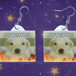 Jotchua Flag with Flames Funny Handmade Earrings!