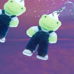 Build a Bear Frog Wearing Overalls Springtime Cute Handmade Earrings!
