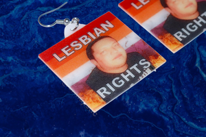 Sal Vulcano Lesbian Flame Pride Flag Handmade Earrings!