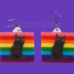 Jinx says Gay Rights cute pride flag detailed Handmade Earrings!