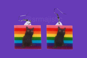 Jinx says Gay Rights cute pride flag detailed Handmade Earrings!