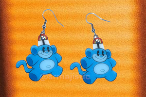 Blue Rainbow Monkey Codename: Kids Next Door 2D Character Handmade Earrings!