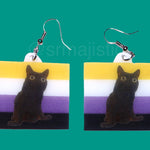 Jinx says Gay Rights cute pride flag detailed Handmade Earrings!