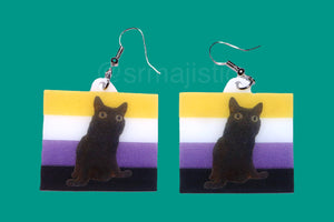 Jinx says Gay Rights cute pride flag detailed Handmade Earrings!