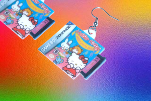 Hello Kitty Happy Party Pals Game Boy Game 2D detailed Handmade Earrings!