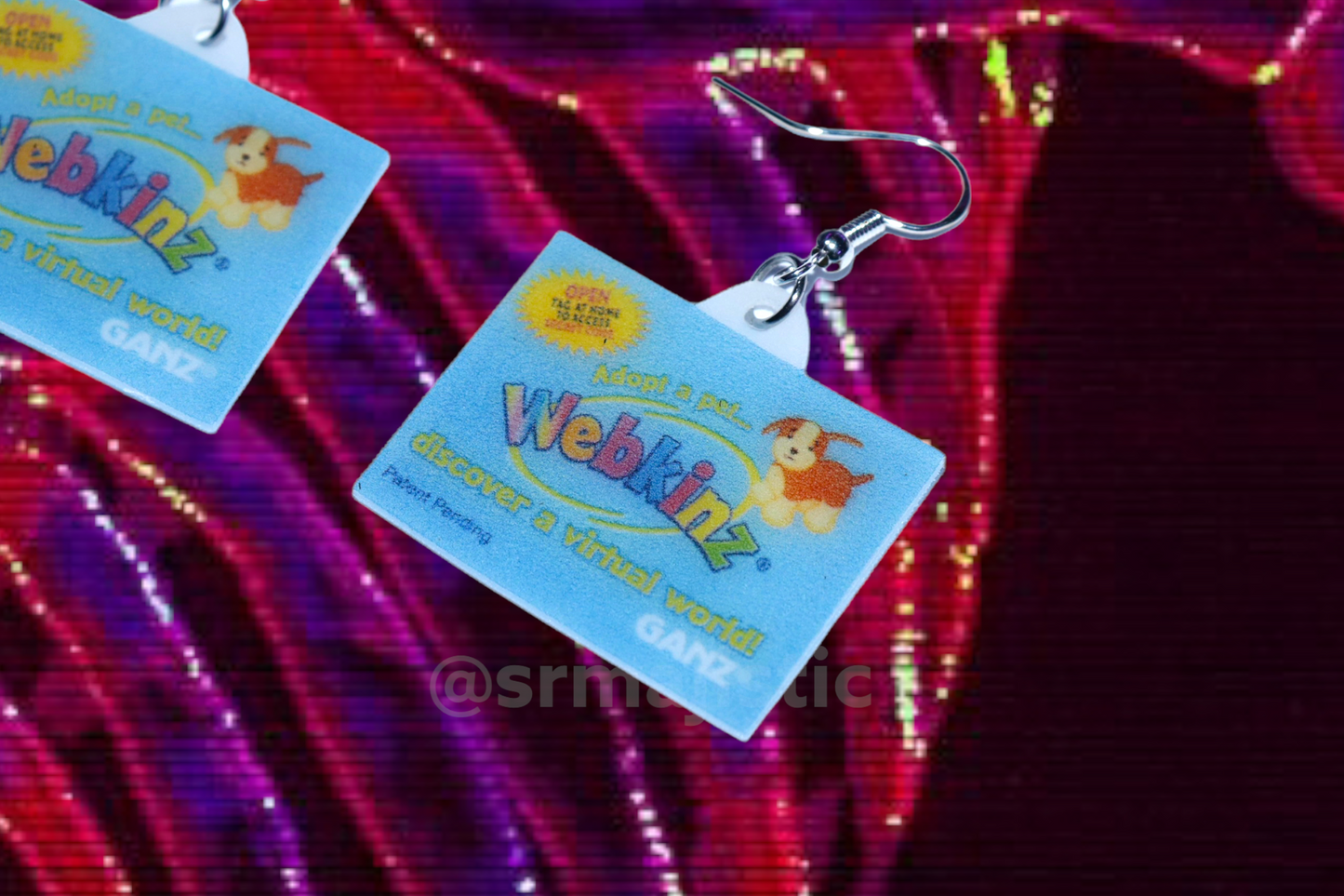 Webkinz Code Tag 2D cute detailed Handmade Earrings!