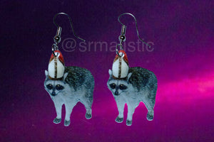 Pope Raccoon Cute Handmade Earrings!