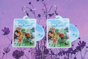 My Sims Wii Game 2D detailed Handmade Earrings!